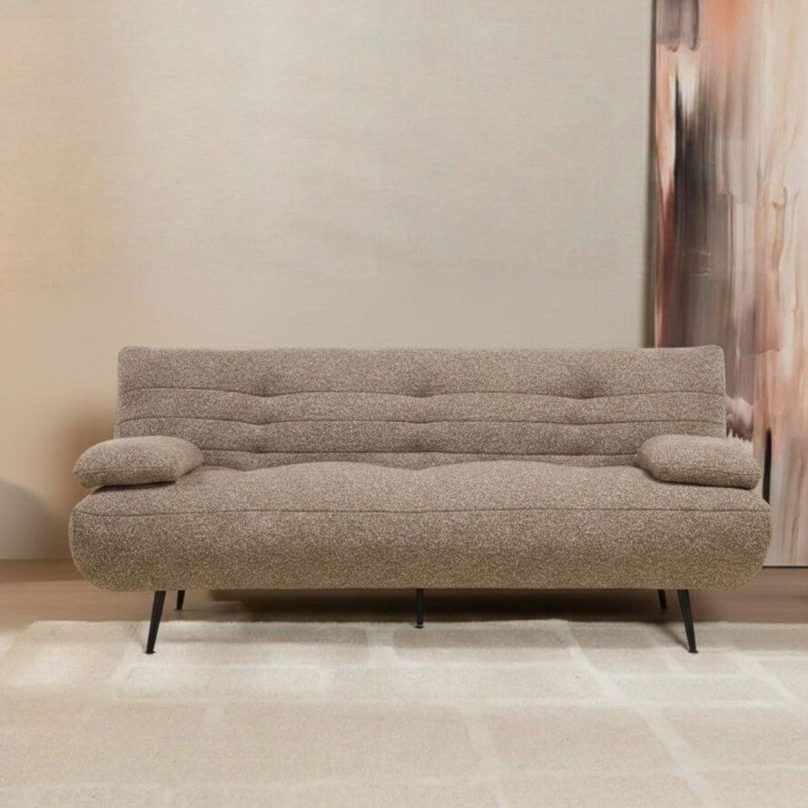 Schlafsofa 1-Sitzer Mira Bouclé Melange braun
