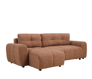 Bronx71 Schlafsofa 2-Sitzer Inka Bouclé Melange terrakotta links/rechts