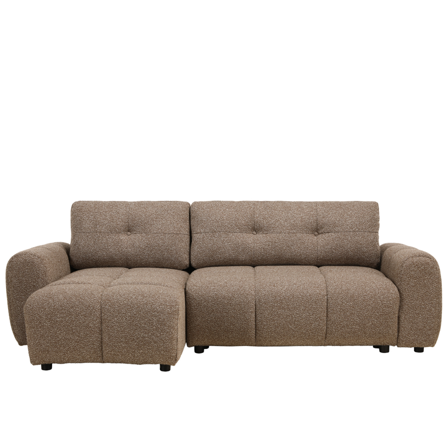 Schlafsofa 2-Sitzer Inka Bouclé Melange braun links/rechts
