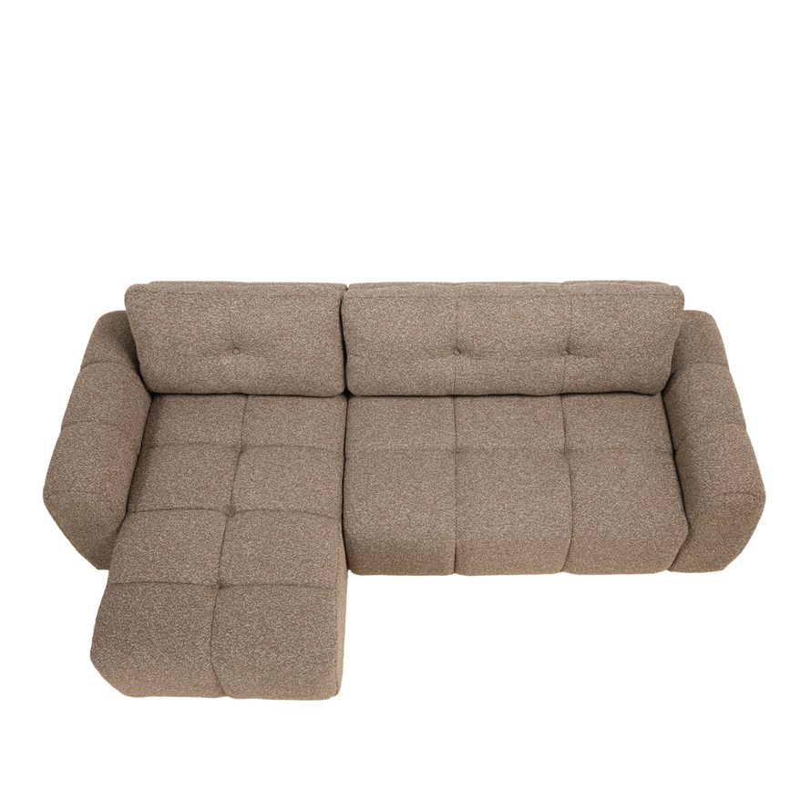 Schlafsofa 2-Sitzer Inka Bouclé Melange braun links/rechts