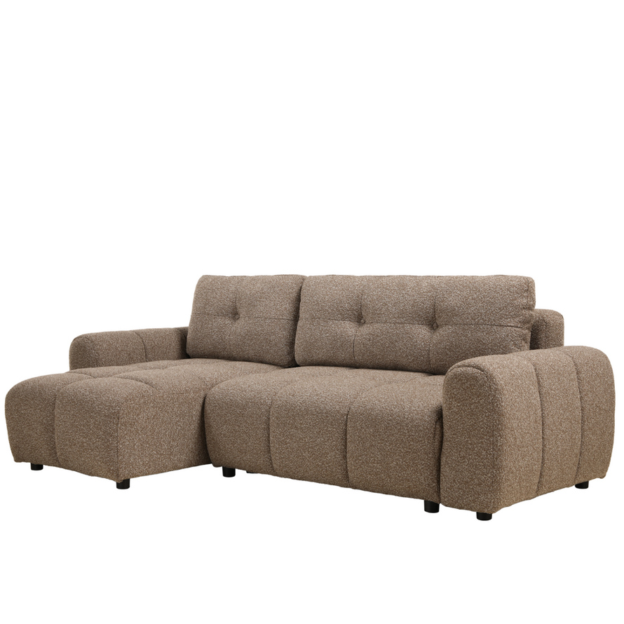 Schlafsofa 2-Sitzer Inka Bouclé Melange braun links/rechts