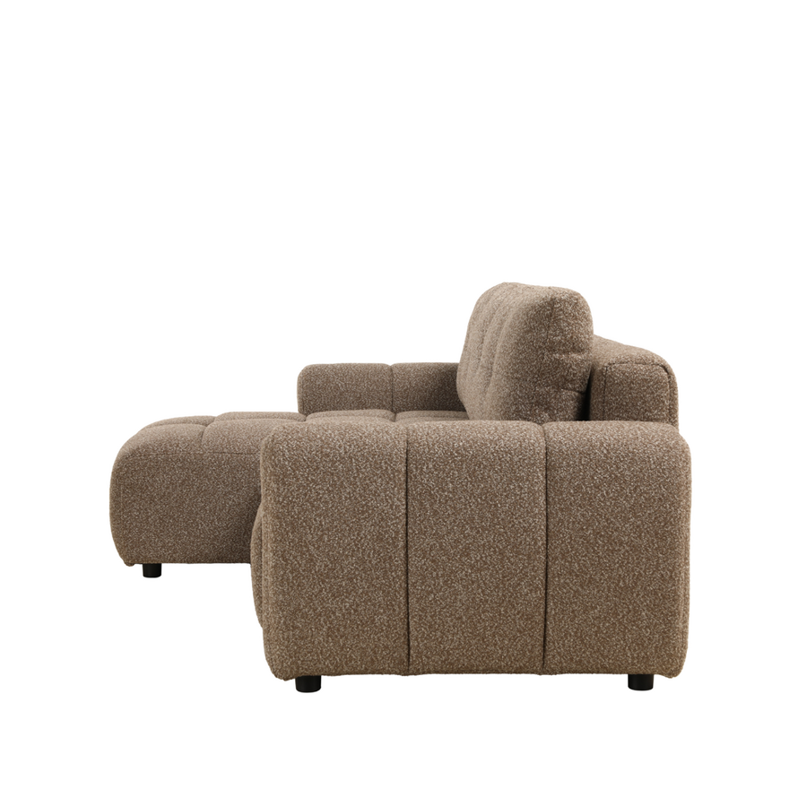 Schlafsofa 2-Sitzer Inka Bouclé Melange braun links/rechts