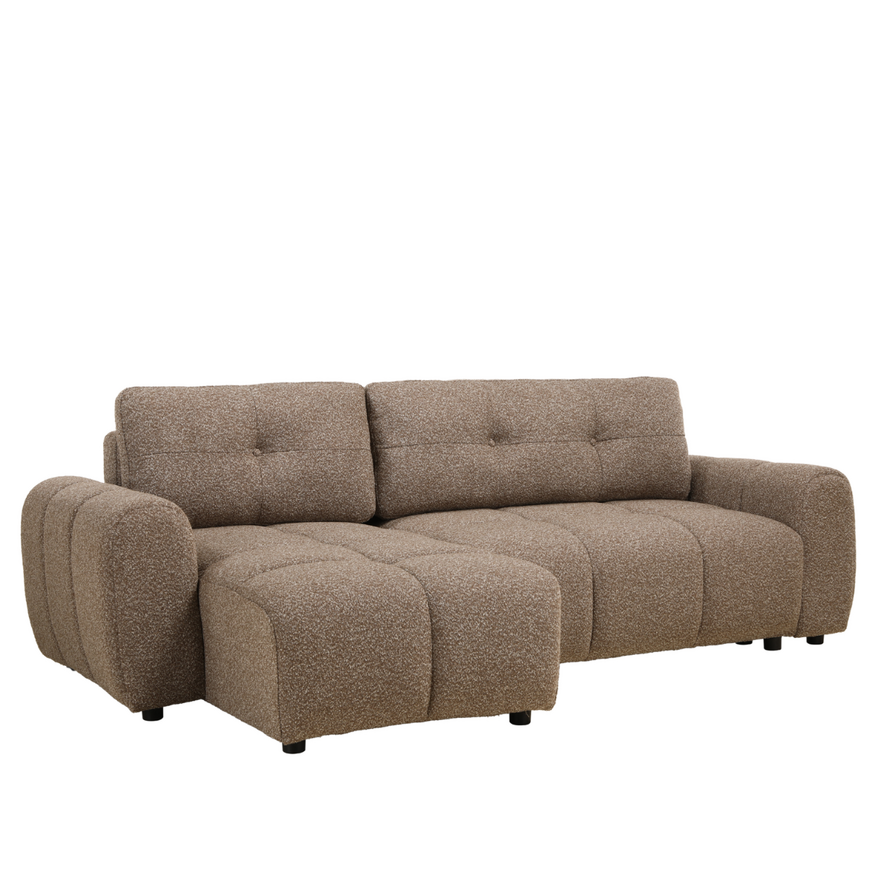 Schlafsofa 2-Sitzer Inka Bouclé Melange braun links/rechts