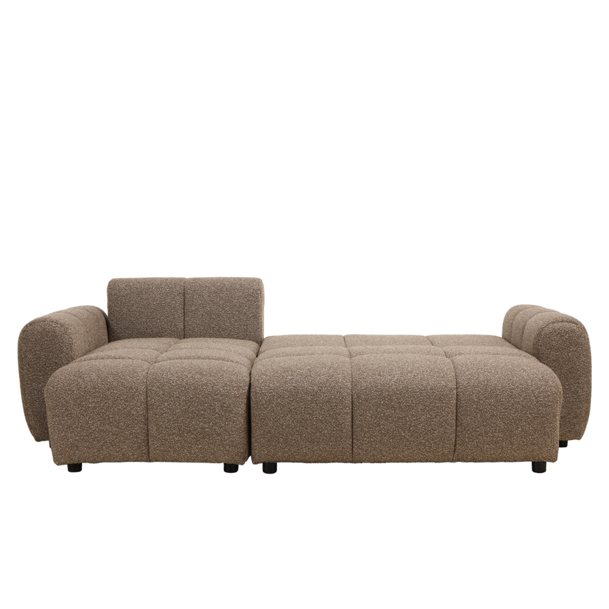 Schlafsofa 2-Sitzer Inka Bouclé Melange braun links/rechts