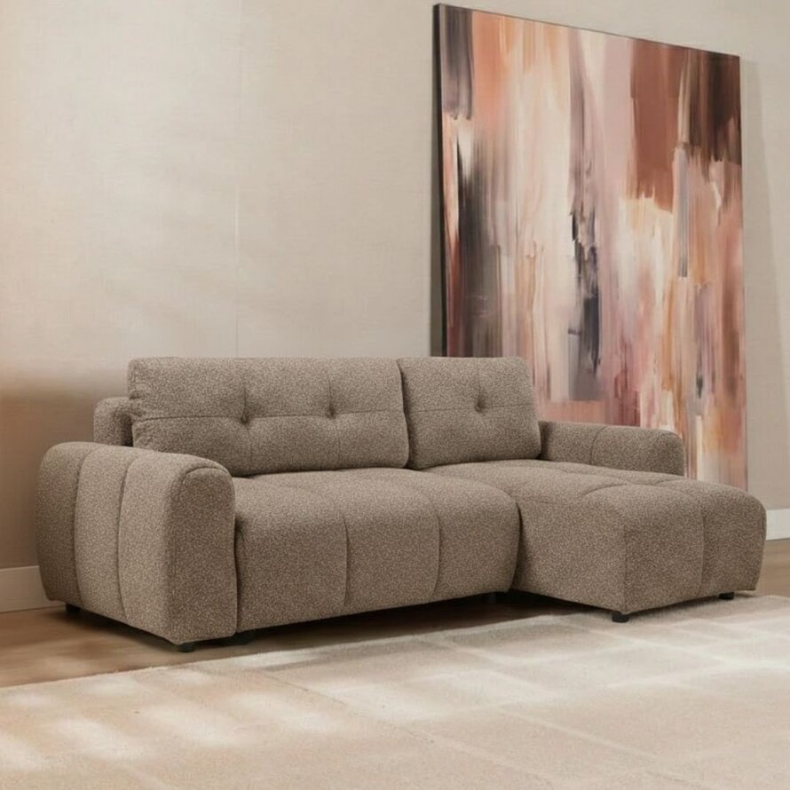 Schlafsofa 2-Sitzer Inka Bouclé Melange braun links/rechts