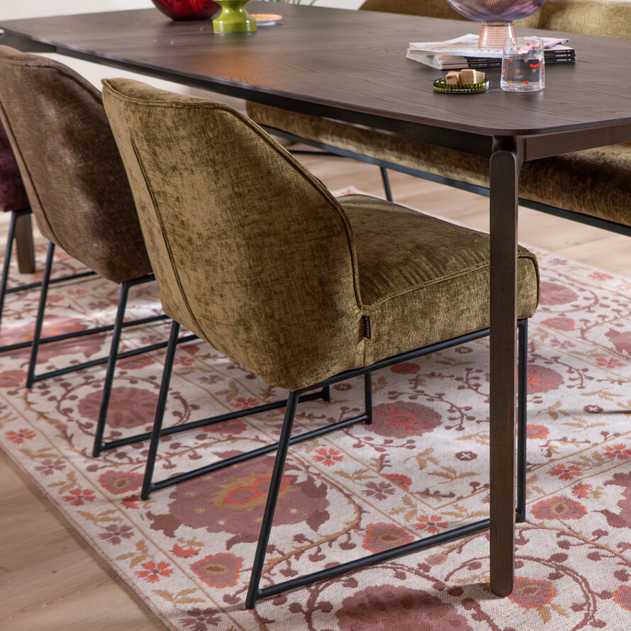 Stuhl Momo Chenille Olivgrün