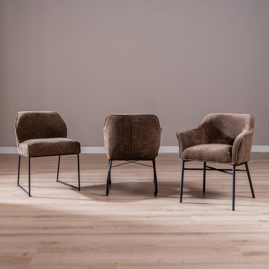 Stuhl mit Rollen Enzo Chenille Mocha