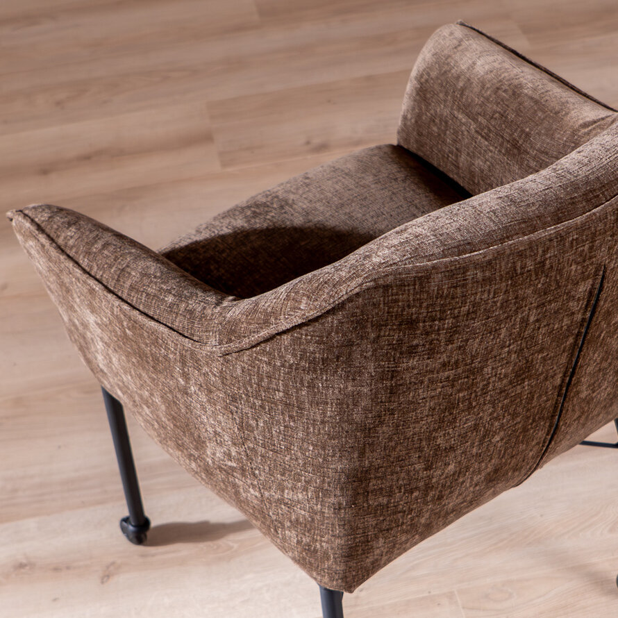 Stuhl mit Rollen Enzo Chenille Mocha