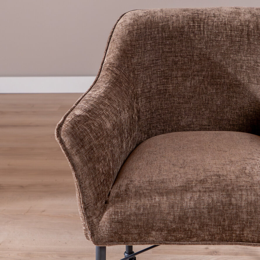 Stuhl mit Rollen Enzo Chenille Mocha