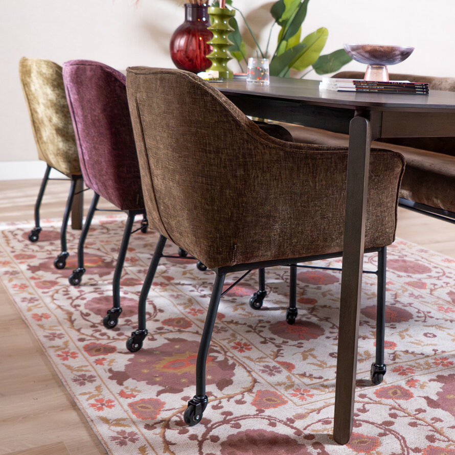 Stuhl mit Rollen Enzo Chenille Mocha