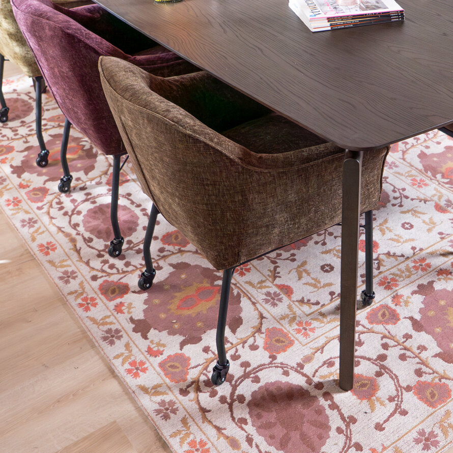 Stuhl mit Rollen Enzo Chenille Mocha