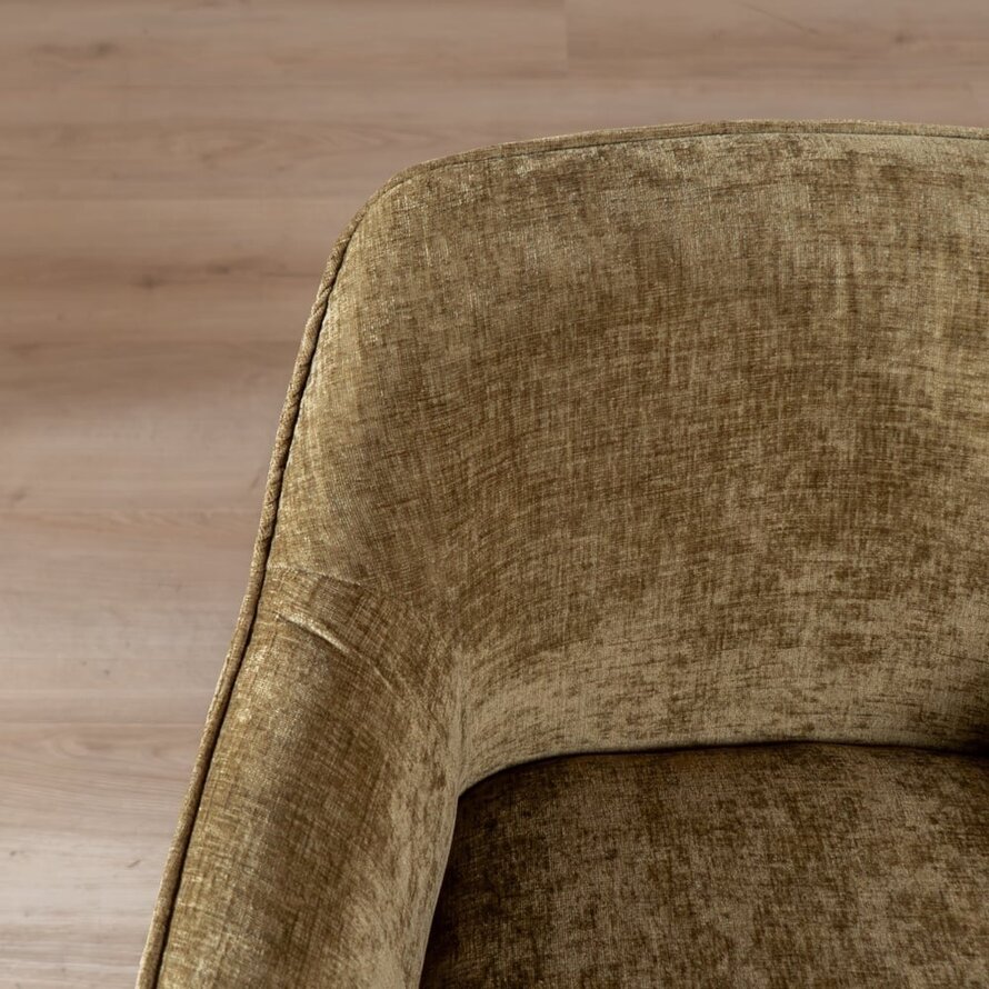 Stuhl mit Rollen Enzo Chenille Olivgrün