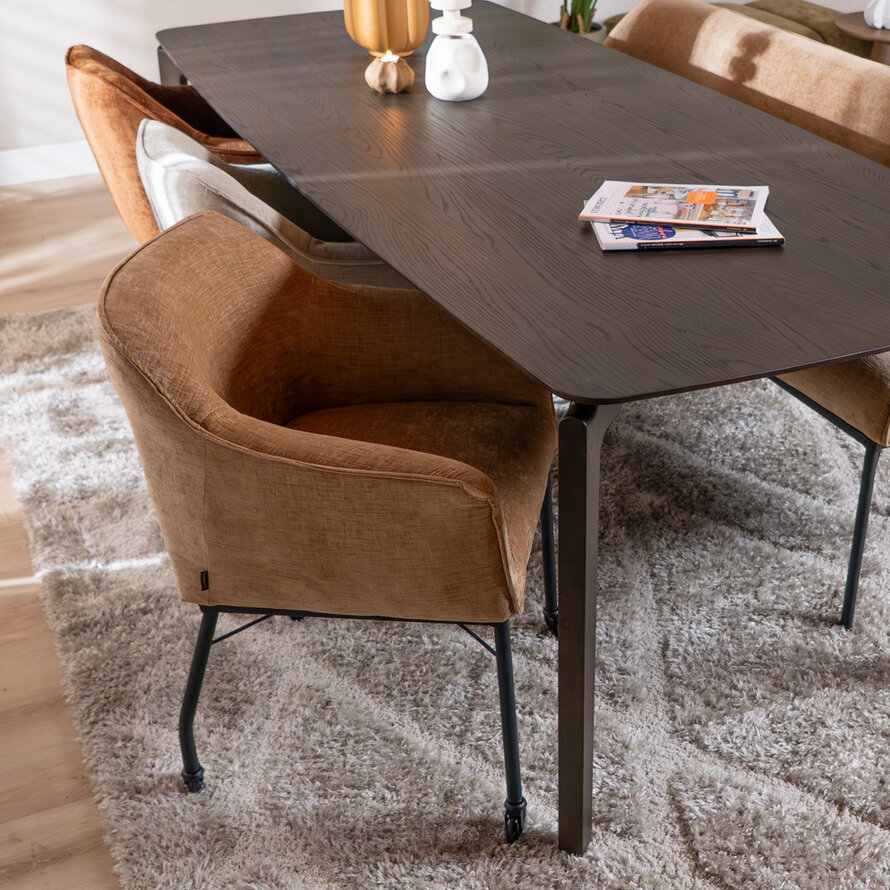 Stuhl mit Rollen Enzo Chenille Peach