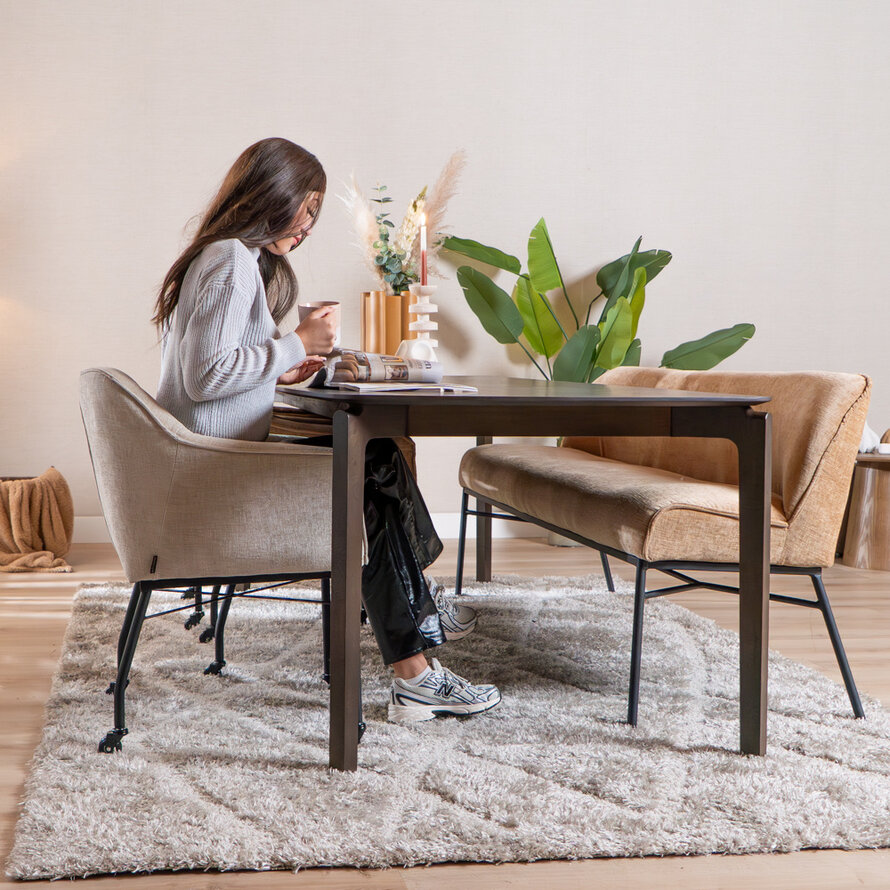 Stuhl mit Rollen Enzo Chenille Peach