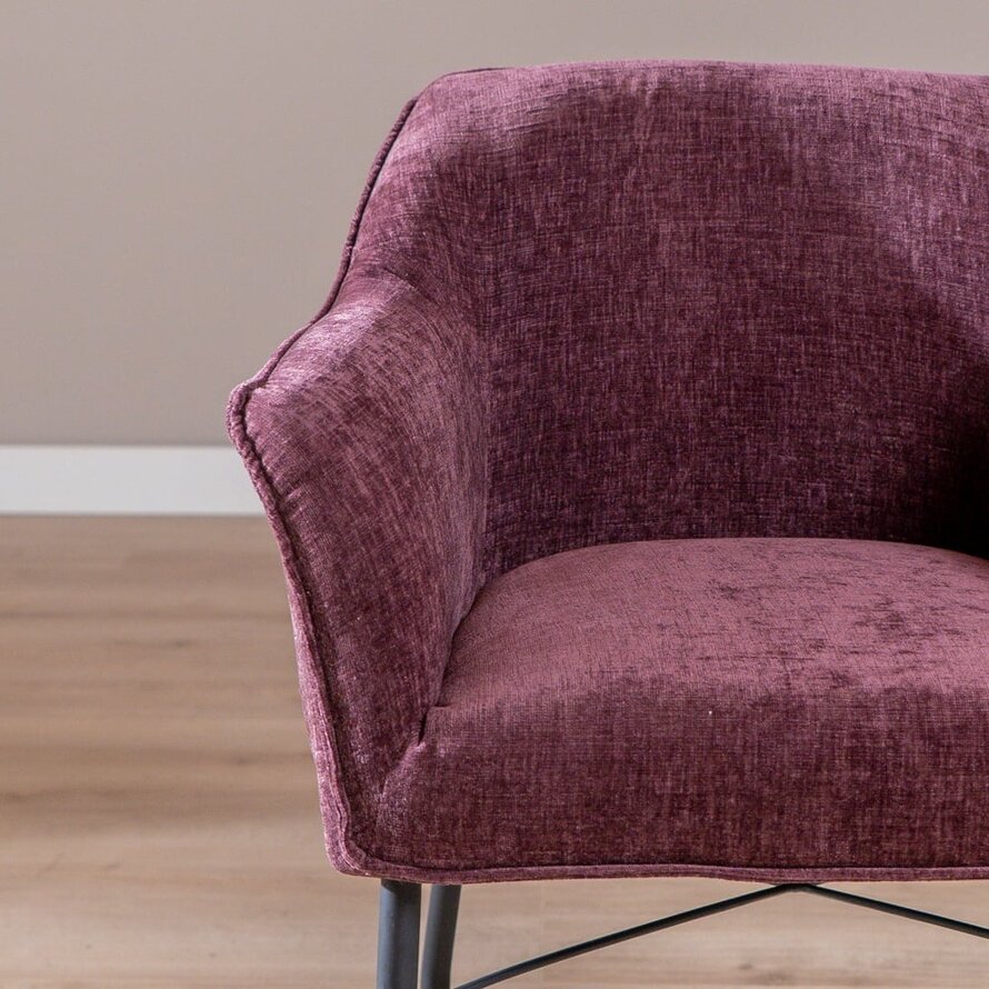 Stuhl mit Rollen Enzo Chenille Lila