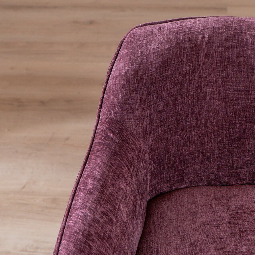 Stuhl mit Rollen Enzo Chenille Lila