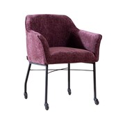 Bronx71 Stuhl mit Rollen Enzo Chenille Lila