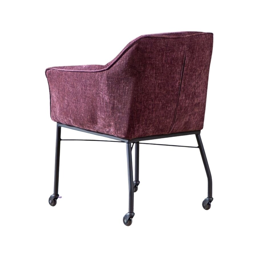 Stuhl mit Rollen Enzo Chenille Lila