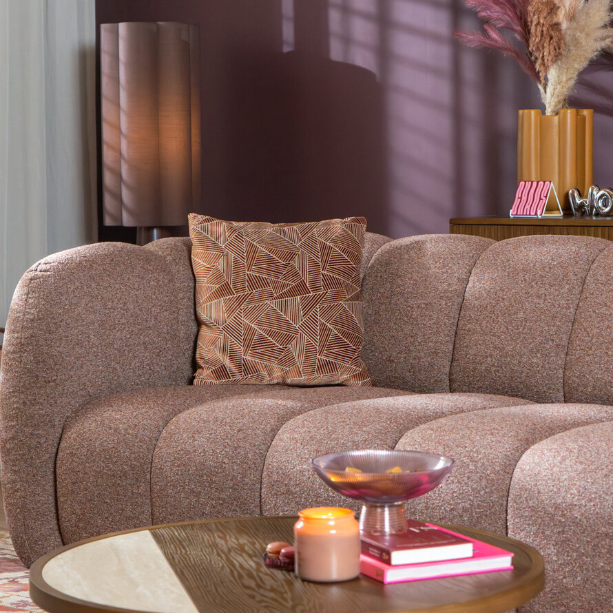 3-Sitzer-Sofa Luca Bouclé rot/rosa