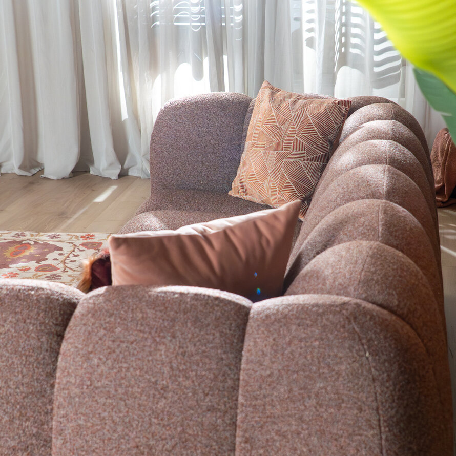 3-Sitzer-Sofa Luca Bouclé rot/rosa