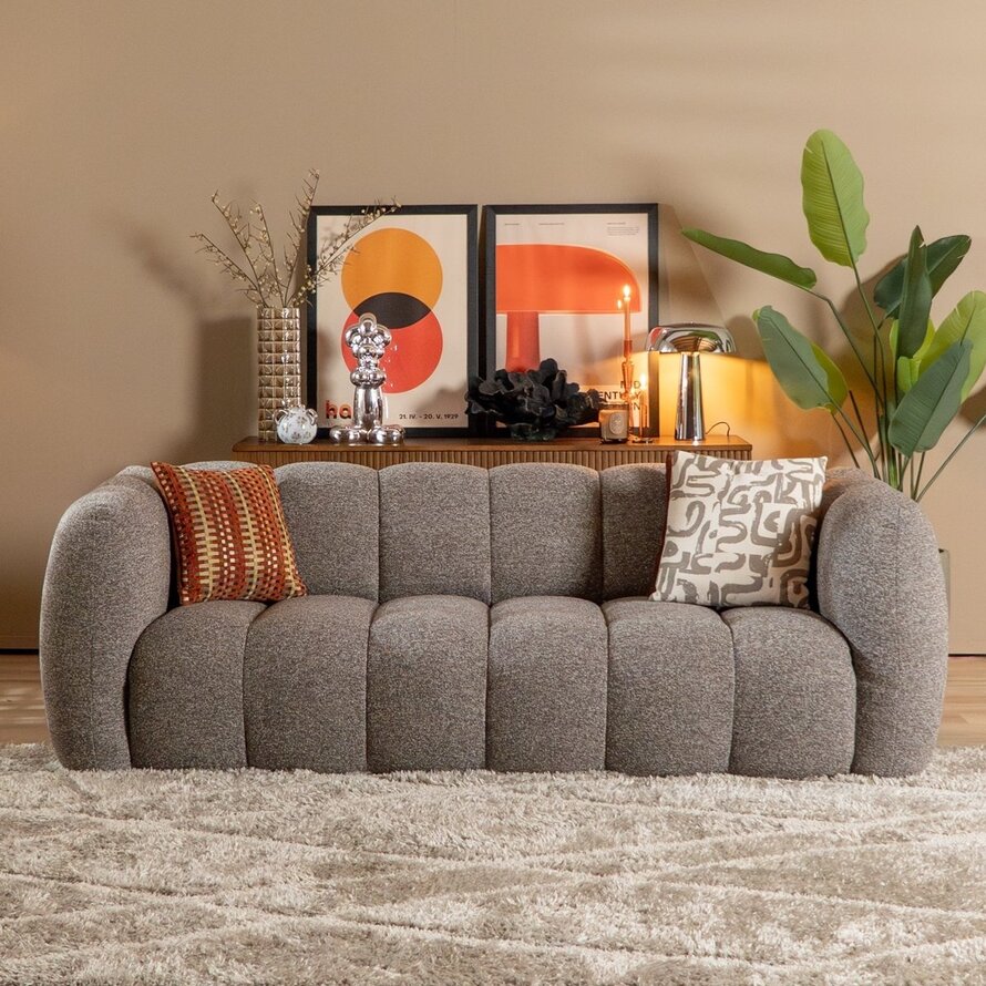 3-Sitzer-Sofa Luca Bouclé braun/grau