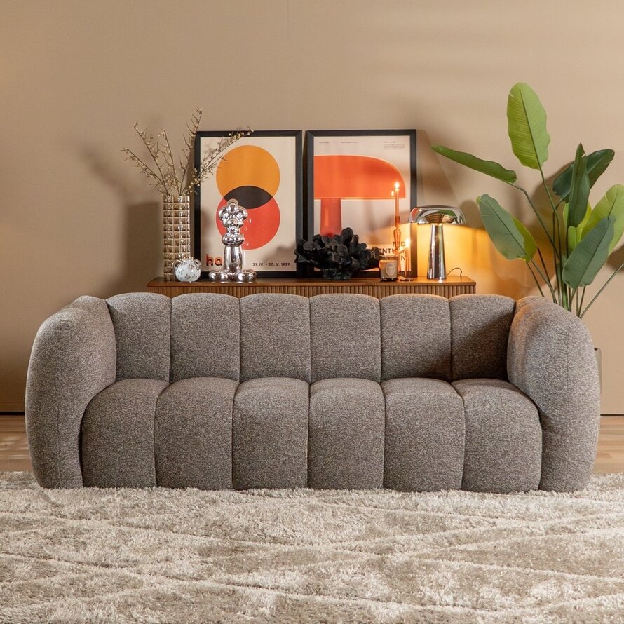 3-Sitzer-Sofa Luca Bouclé braun/grau