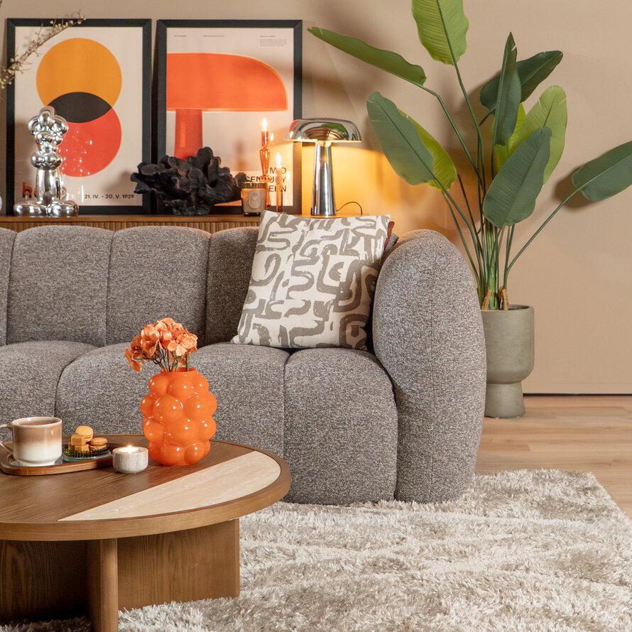 3-Sitzer-Sofa Luca Bouclé braun/grau