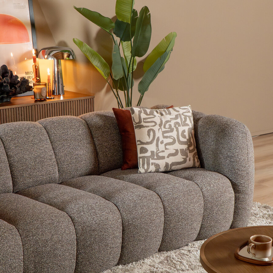 3-Sitzer-Sofa Luca Bouclé braun/grau