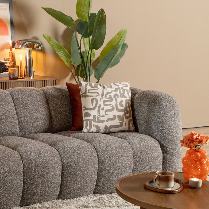 3-Sitzer-Sofa Luca Bouclé braun/grau