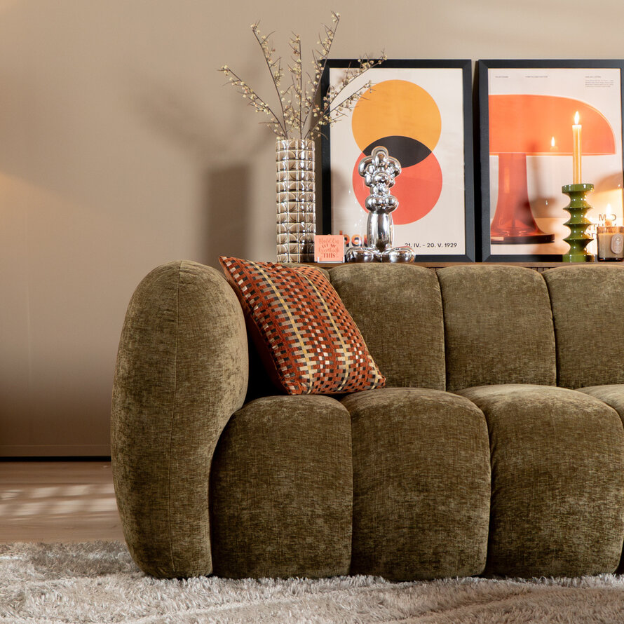 3-Sitzer-Sofa Luca chenille olive grün