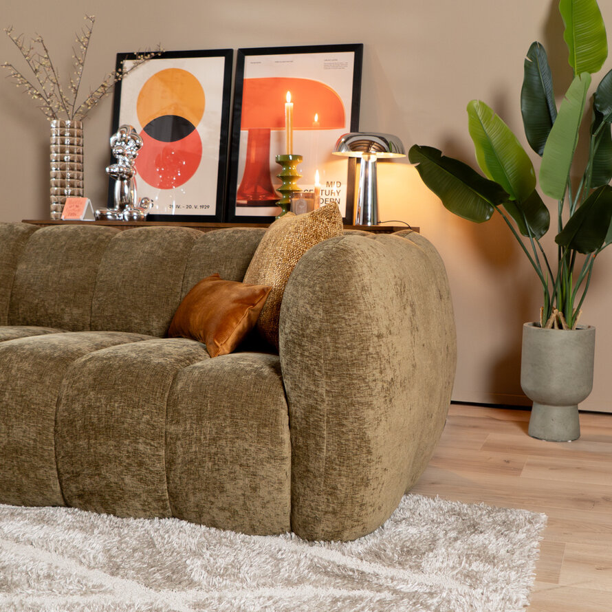 3-Sitzer-Sofa Luca chenille olive grün