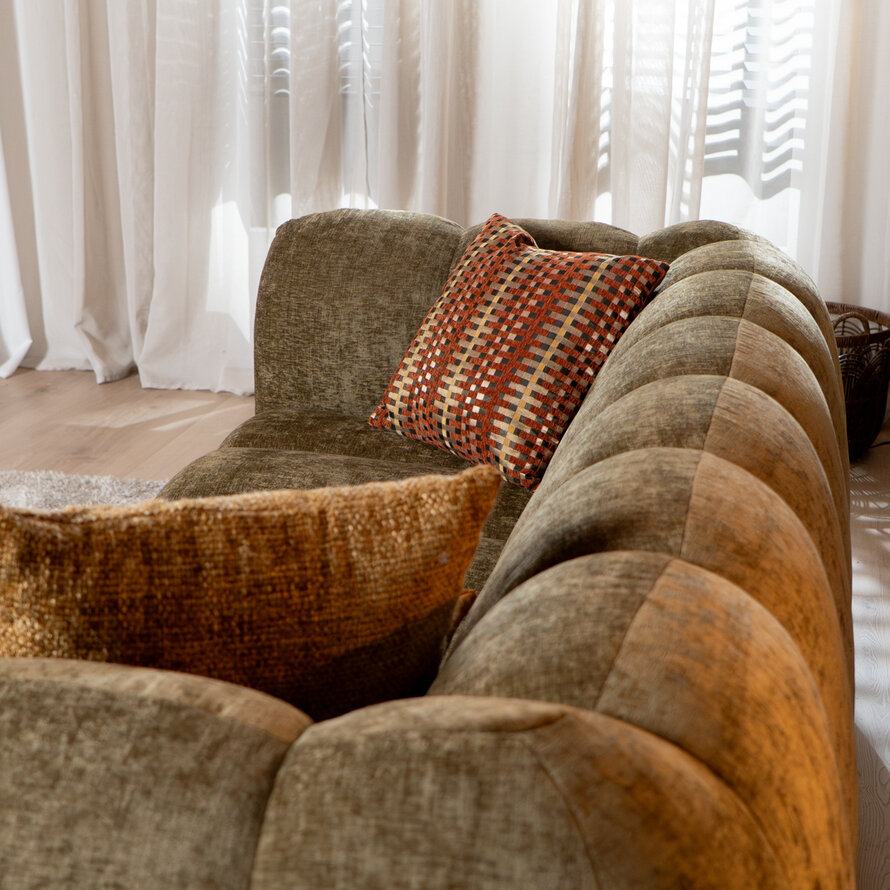 3-Sitzer-Sofa Luca chenille olive grün