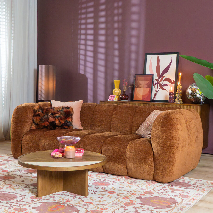 3-Sitzer-Sofa Luca chenille kupfer