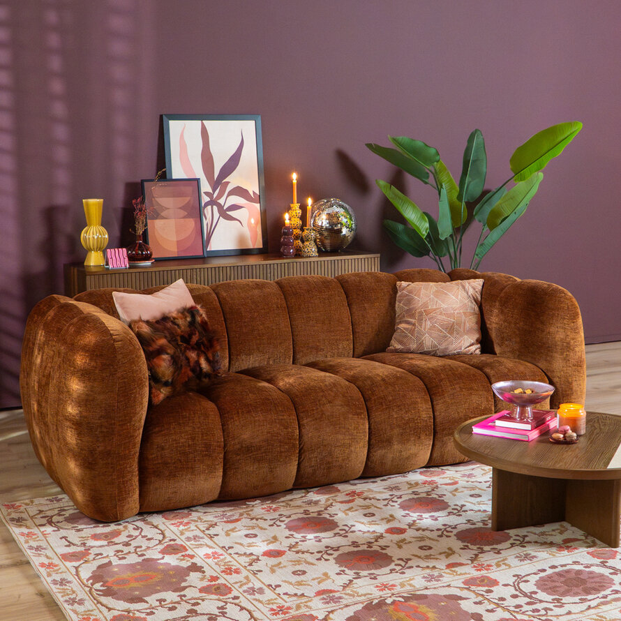 3-Sitzer-Sofa Luca chenille kupfer