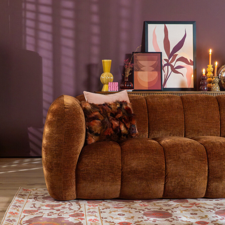 3-Sitzer-Sofa Luca chenille kupfer