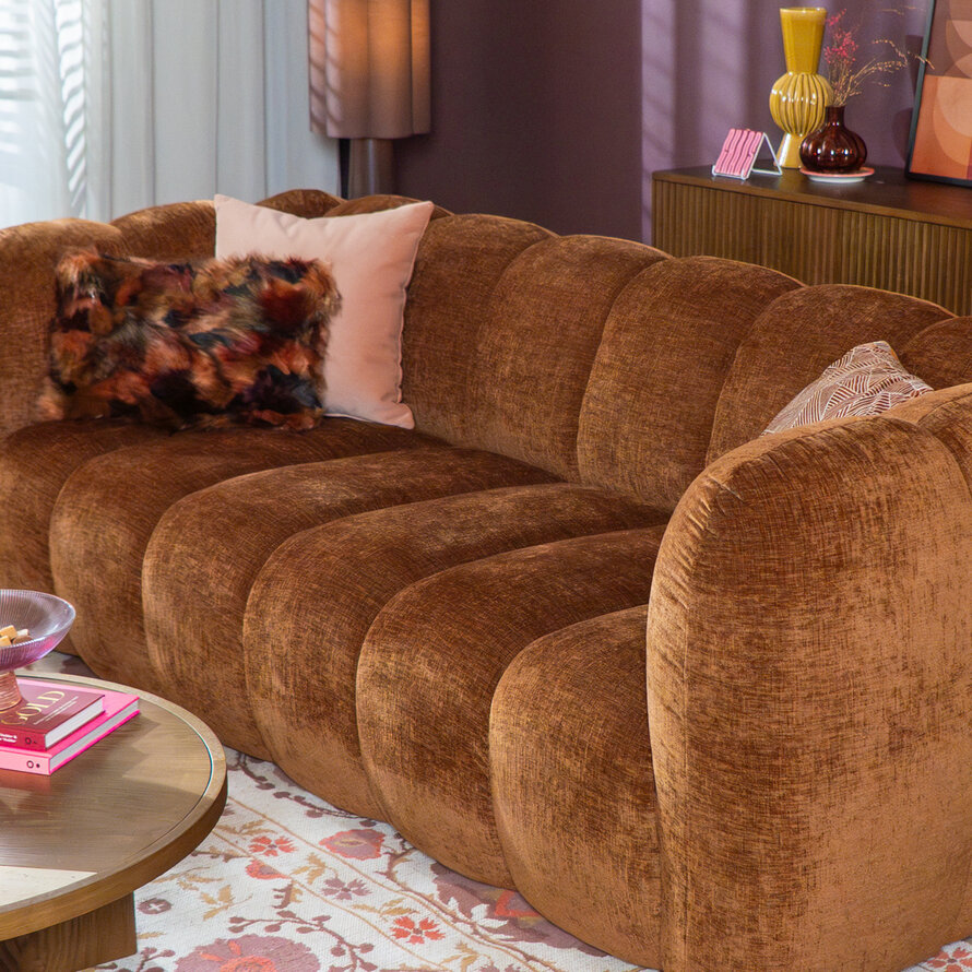 3-Sitzer-Sofa Luca chenille kupfer