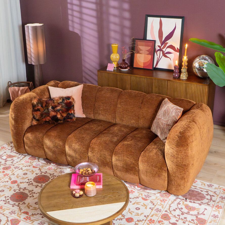 3-Sitzer-Sofa Luca chenille kupfer