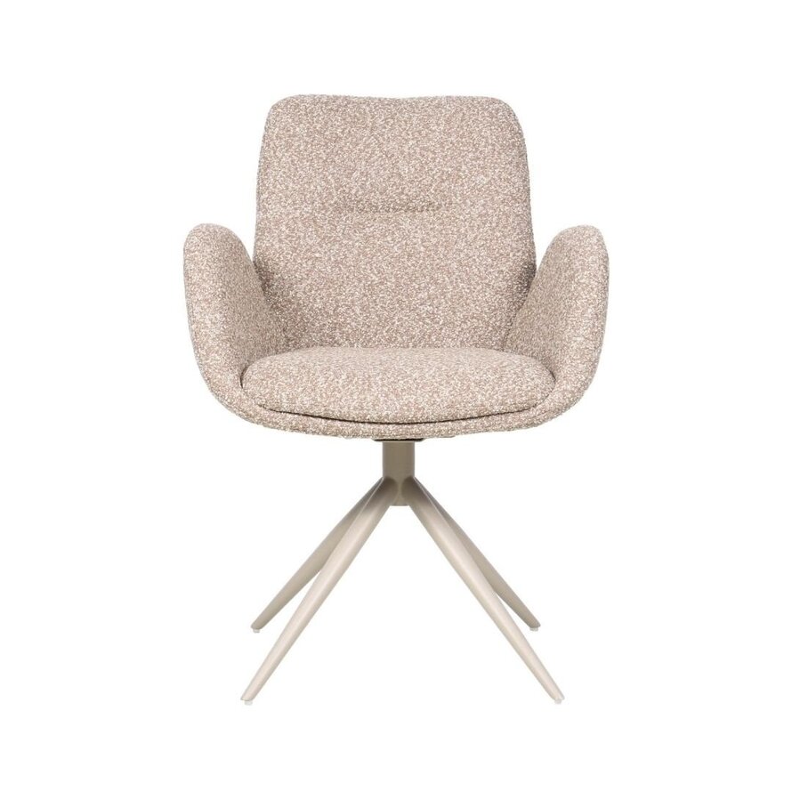 Stuhl Alex drehbar Bouclé braun