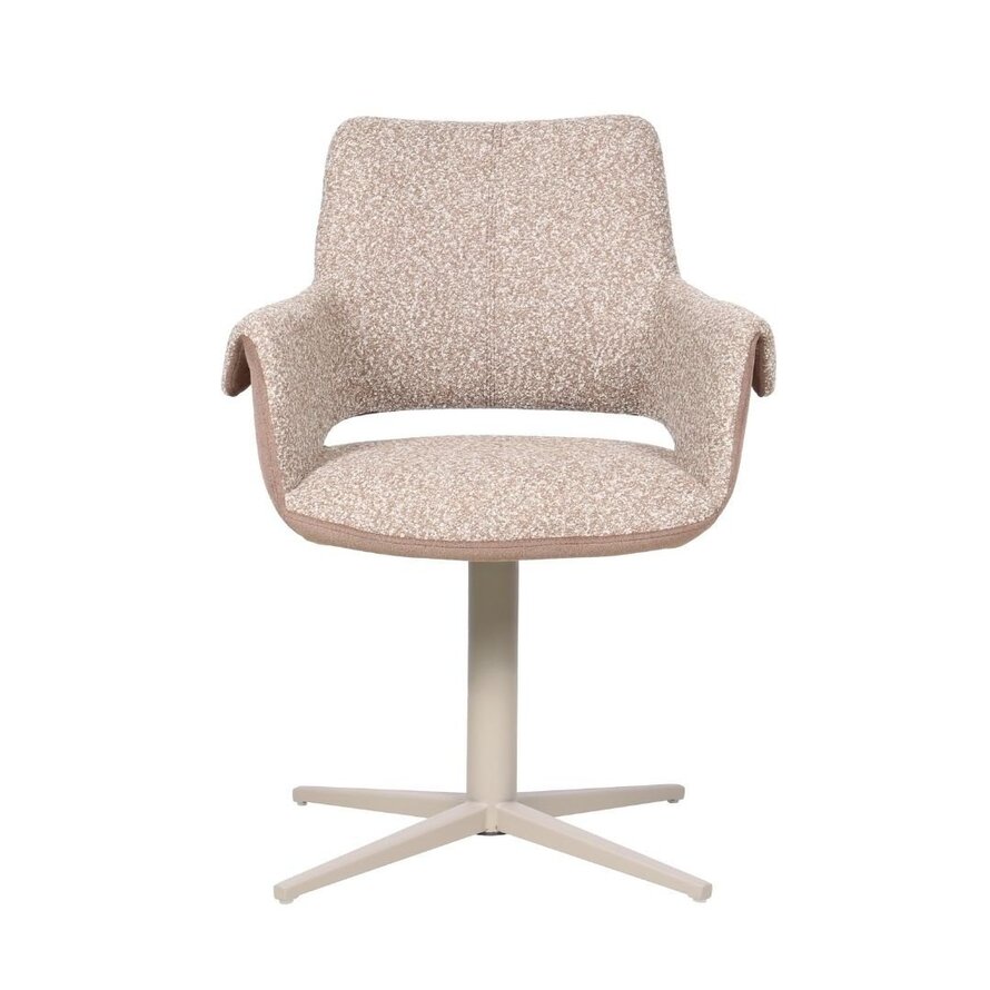 Stuhl Jules drehbar Bouclé braun