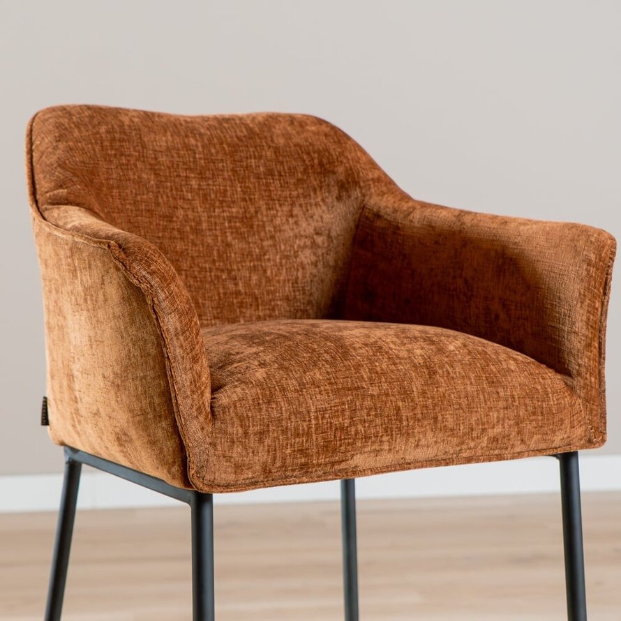 Barhocker Nubo Chenille Kupfer 85 cm