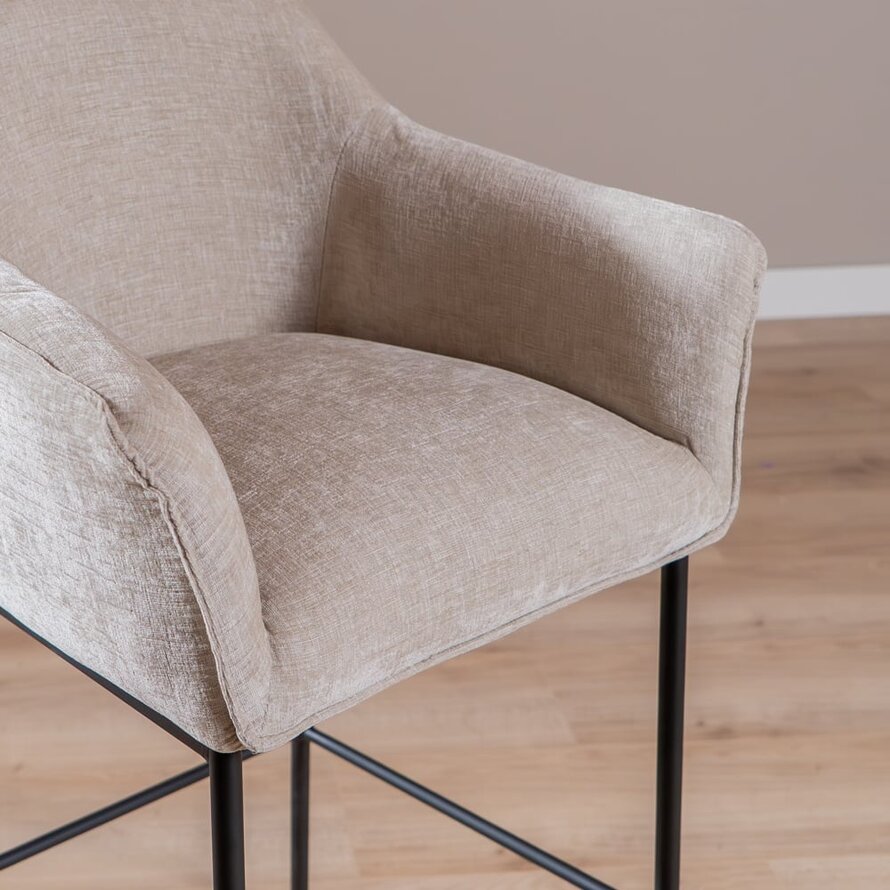 Barhocker Nubo Chenille Sand 85 cm