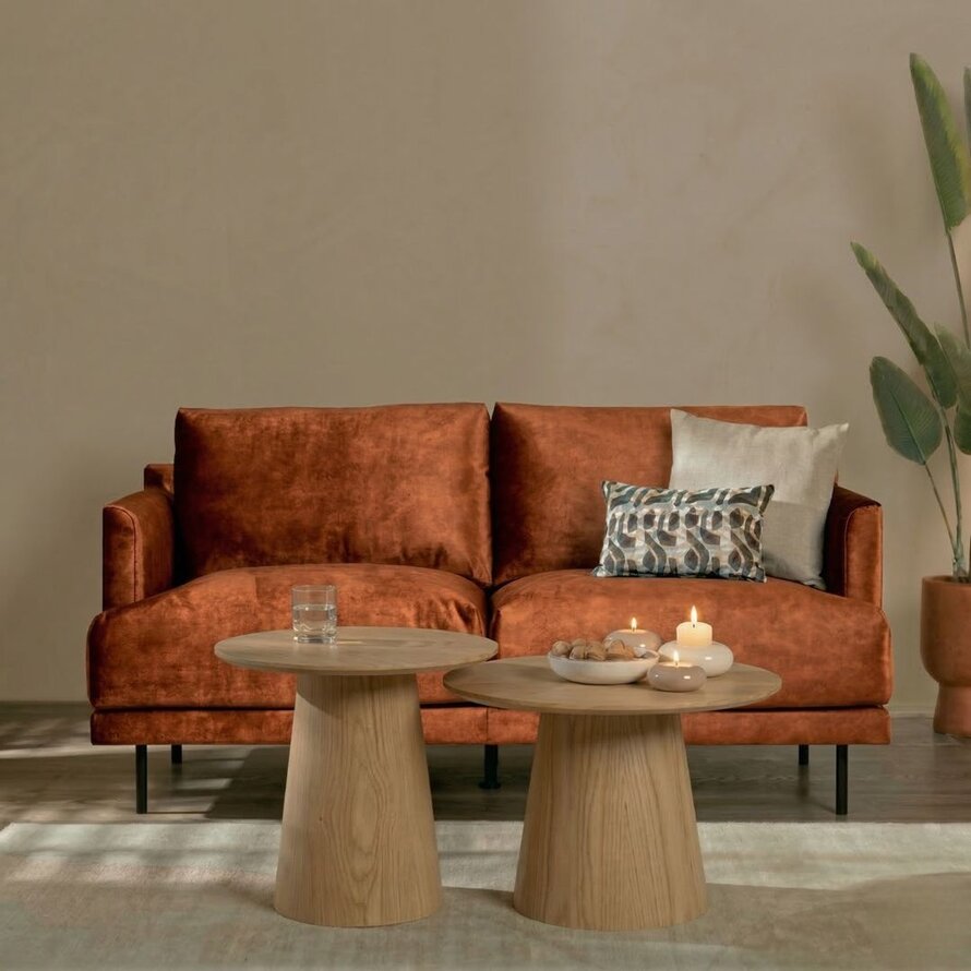 Samt Sofa Denver 2,5-Sitzer kupfer