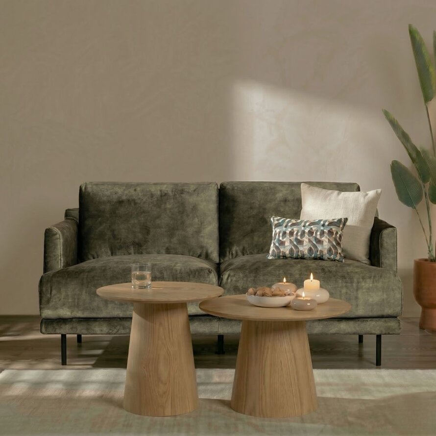 Samt Sofa Denver 2,5-Sitzer grün