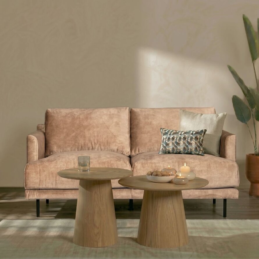 Samt Sofa Denver 2,5-Sitzer beige
