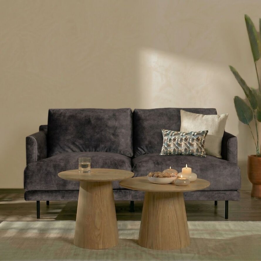 Samt Sofa Denver 2,5-Sitzer anthrazit