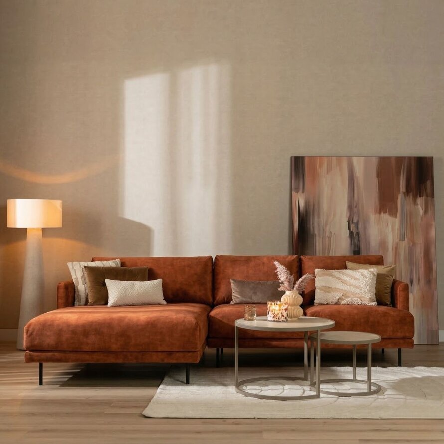 Ecksofa Denver Samt kupfer links