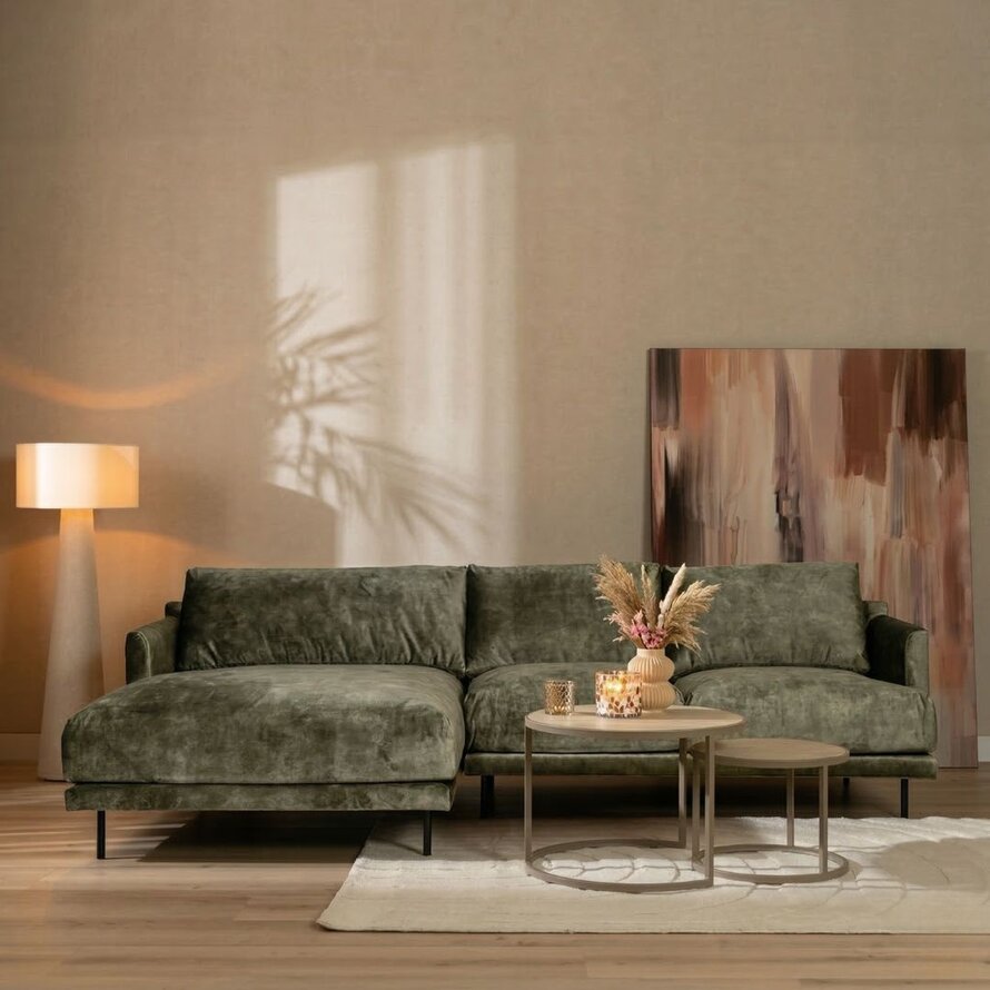 Ecksofa Denver Samt dunkelgrün links