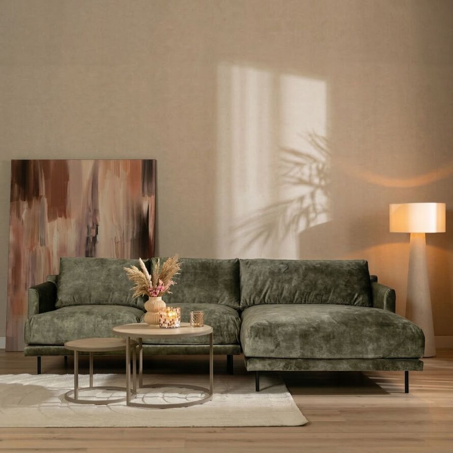 Ecksofa Denver Samt dunkelgrün rechts