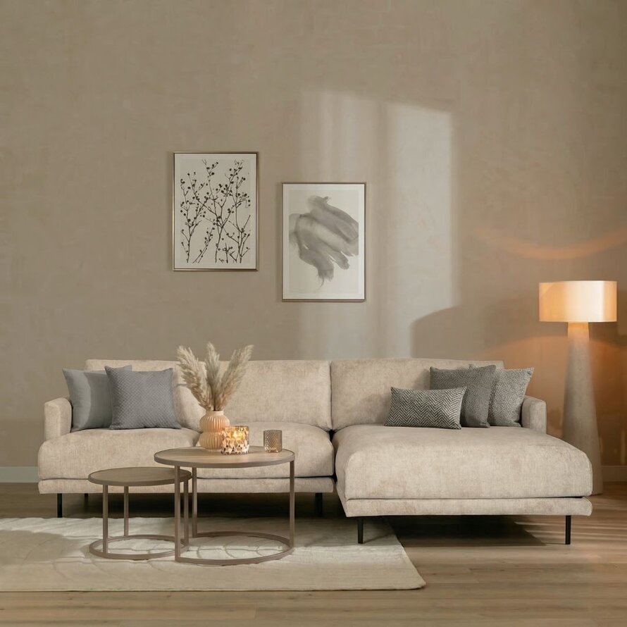 Ecksofa Denver Stoff taupe rechts