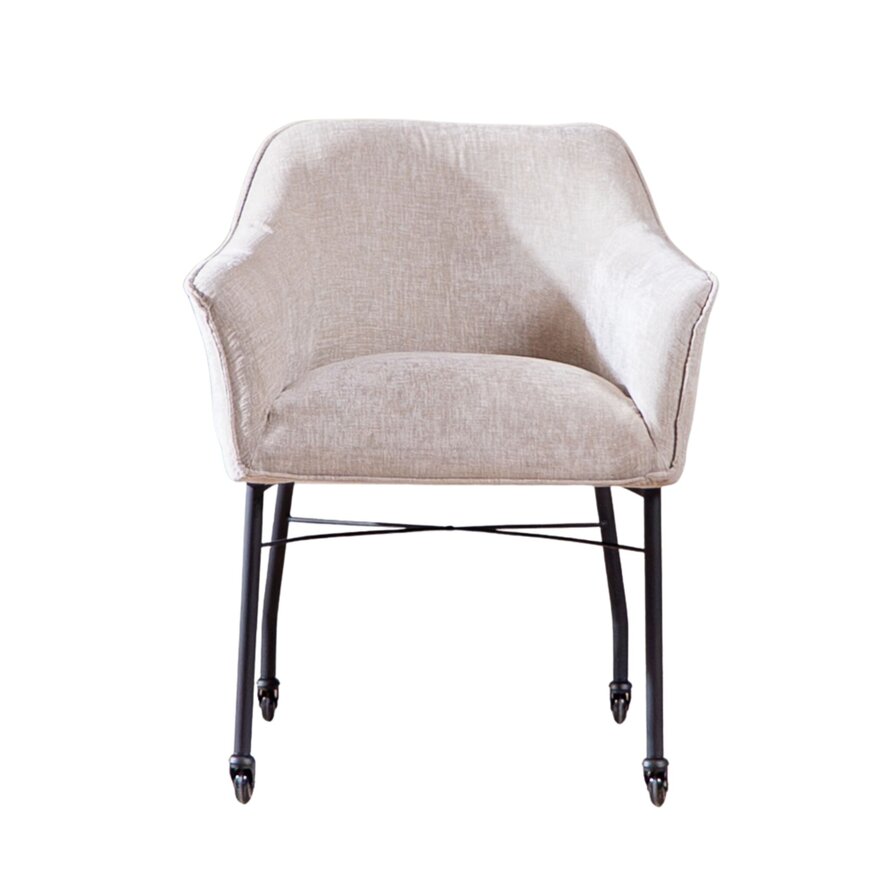 Stuhl mit Rollen Enzo Chenille Sand